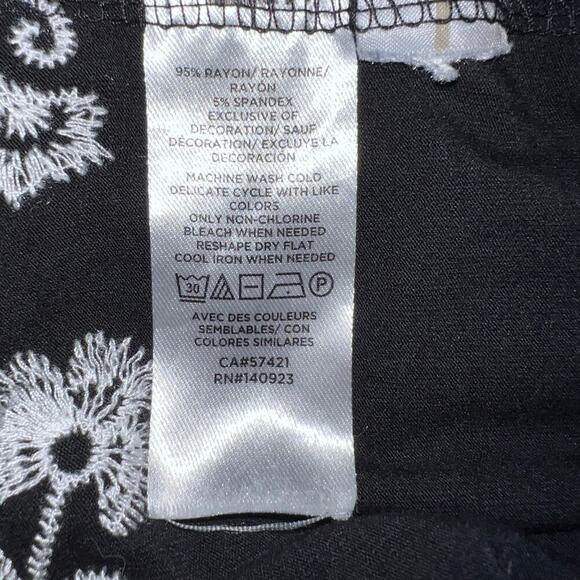 Loft women’s sz XS embroidered tie neck tiered ruffle swing midi goth sundress - Picture 8 of 10